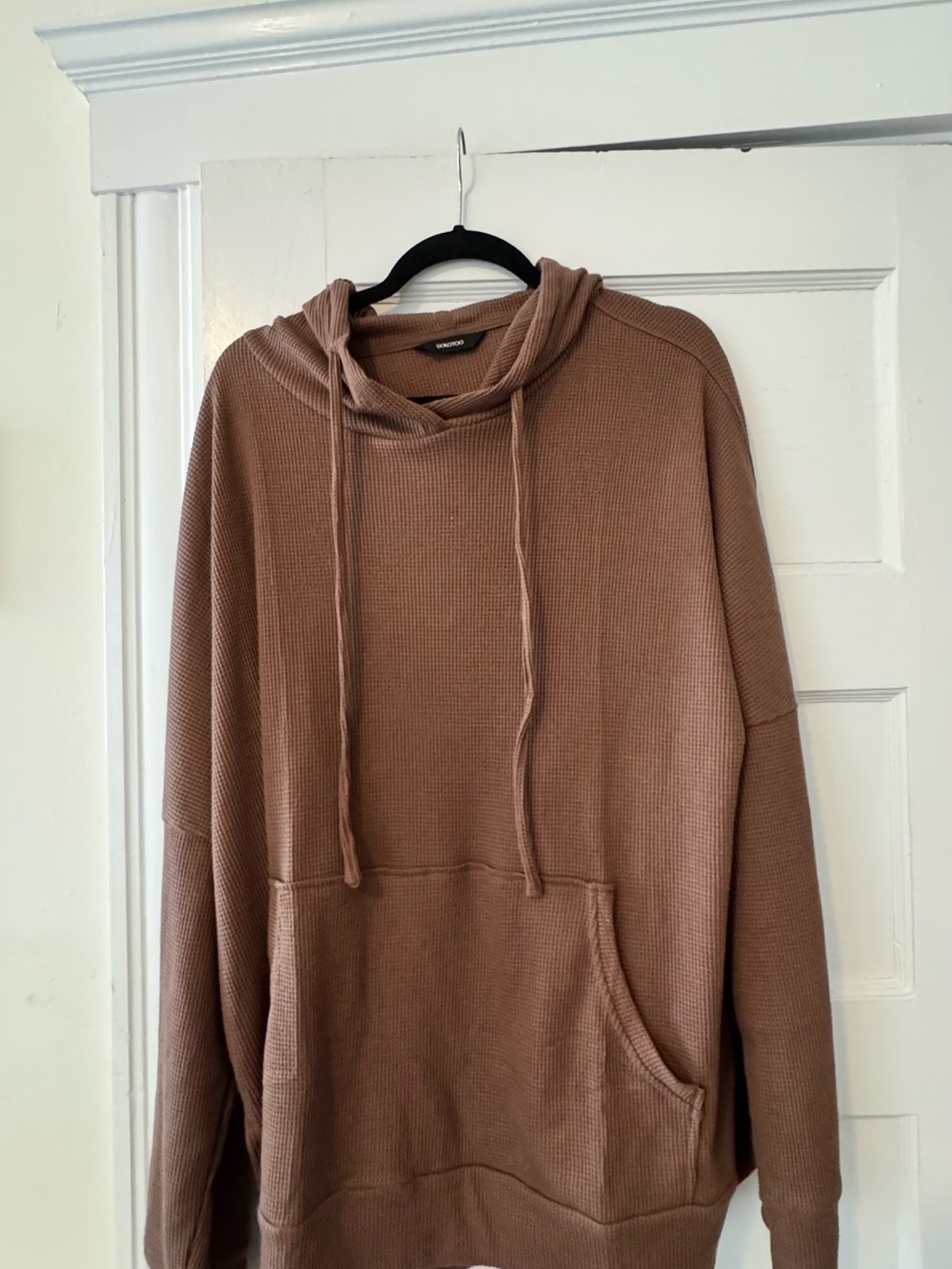 Cozy Waffle Knit Hoodie - Dusty Rose